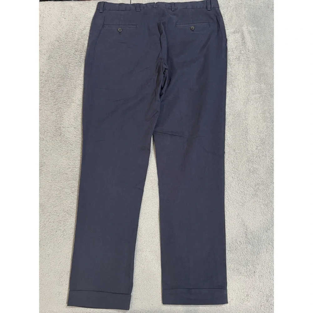 Polo Ralph Lauren Mens 38x33 Cuffed Trousers Slash Pockets Pants Flat Front READ